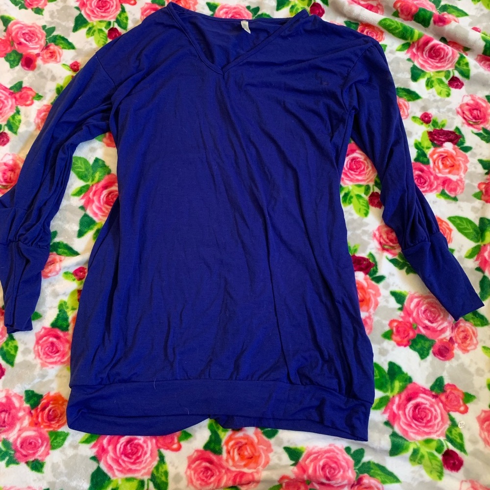 Blue long sleeve dress